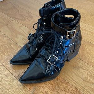 Black strapy boots